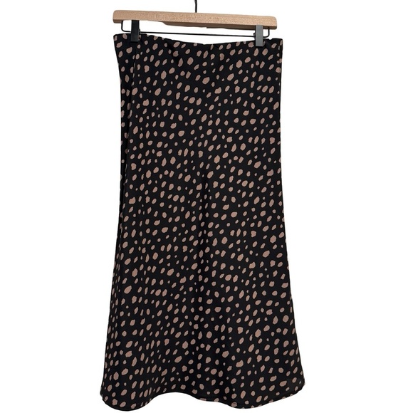 jondie Dresses & Skirts - Black and Tan Polka Dot Midi Skirt